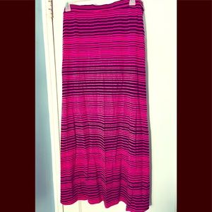 NWOT Plus Size 3X Maxi Skirt Pink Black Stripes